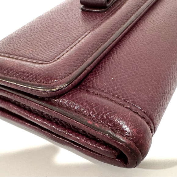 Ferragamo Vara Burgundy Leather Continental Wallet/Clutch/Crossbody - Picture 5 of 12